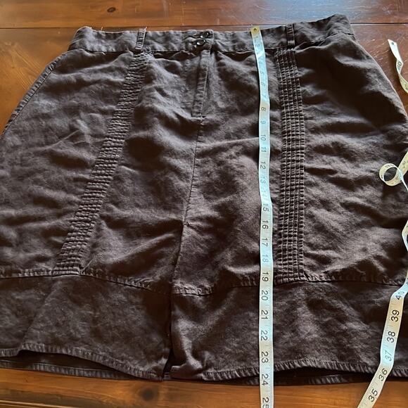 Sherry Taylor Brown Skirt Woman Size 2X Linen Look Above Knee Casual Work - Picture 7 of 8